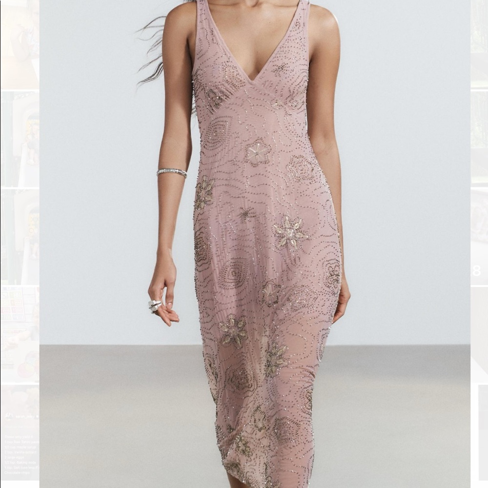 Zara beaded midi dress